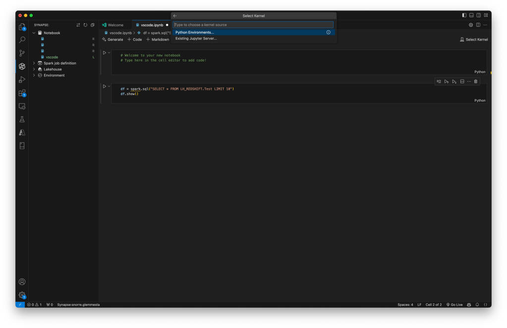 Select Python Environment
